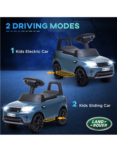 AIYAPLAY 2 in 1 Land Rover Licensed 6V Kids Electric Ride On Car Sliding Car w/ Headlights Music, for 18-60 Months Light Blue 37