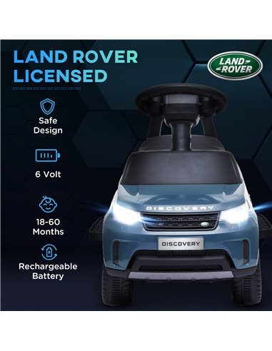 AIYAPLAY 2 in 1 Land Rover Licensed 6V Kids Electric Ride On Car Sliding Car w/ Headlights Music, for 18-60 Months Light Blue 37