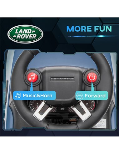 AIYAPLAY 2 in 1 Land Rover Licensed 6V Kids Electric Ride On Car Sliding Car w/ Headlights Music, for 18-60 Months Light Blue 37