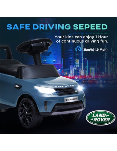 AIYAPLAY 2 in 1 Land Rover Licensed 6V Kids Electric Ride On Car Sliding Car w/ Headlights Music, for 18-60 Months Light Blue 37