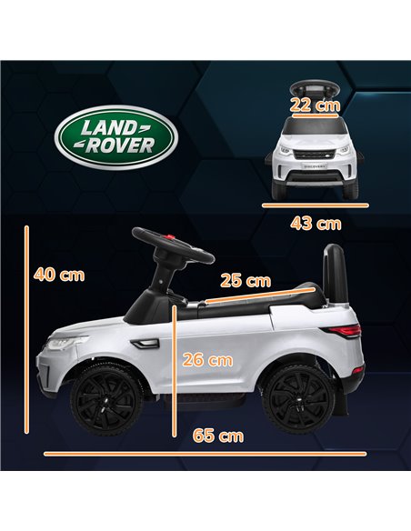 AIYAPLAY 2 in 1 Land Rover Licensed 6V Kids Electric Ride On Car Sliding Car w/ Headlights Music, for 18-60 Months White 370-341 - pic 105472 | FastDaddyshop