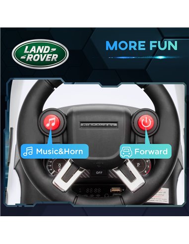 AIYAPLAY 2 in 1 Land Rover Licensed 6V Kids Electric Ride On Car Sliding Car w/ Headlights Music, for 18-60 Months White 370-341