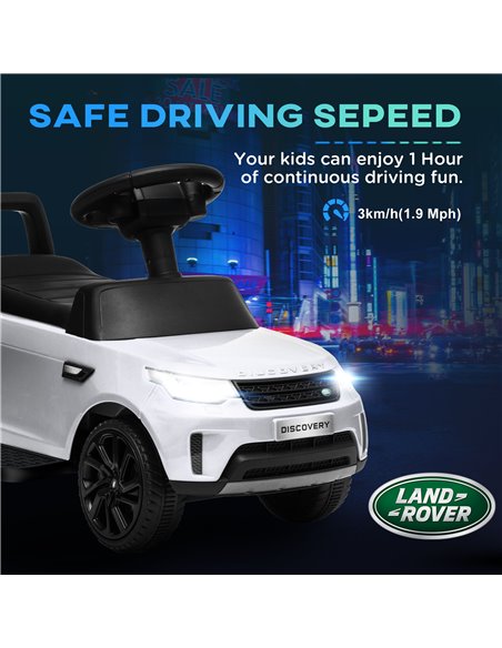 AIYAPLAY 2 in 1 Land Rover Licensed 6V Kids Electric Ride On Car Sliding Car w/ Headlights Music, for 18-60 Months White 370-341 - pic 105476 | FastDaddyshop
