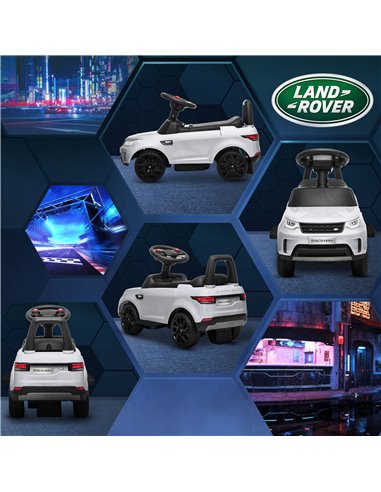 AIYAPLAY 2 in 1 Land Rover Licensed 6V Kids Electric Ride On Car Sliding Car w/ Headlights Music, for 18-60 Months White 370-341