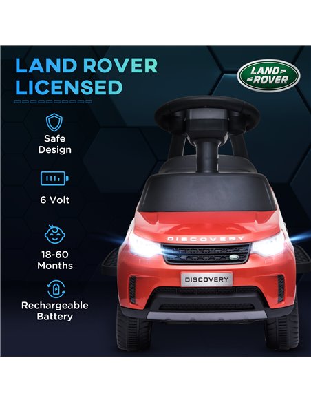 AIYAPLAY 2 in 1 Land Rover Licensed 6V Kids Electric Ride On Car Sliding Car w/ Headlights Music, for 18-60 Months Red 370-341V7 - pic 105483 | FastDaddyshop