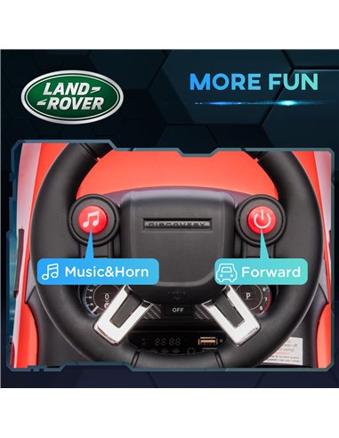 AIYAPLAY 2 in 1 Land Rover Licensed 6V Kids Electric Ride On Car Sliding Car w/ Headlights Music, for 18-60 Months Red 370-341V7