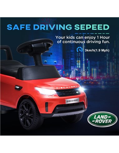 AIYAPLAY 2 in 1 Land Rover Licensed 6V Kids Electric Ride On Car Sliding Car w/ Headlights Music, for 18-60 Months Red 370-341V7