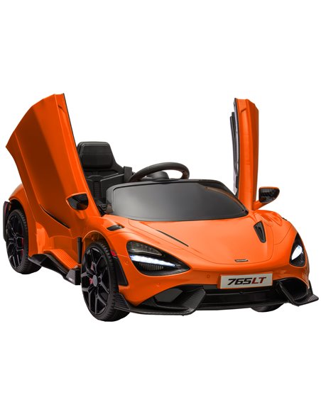 AIYAPLAY McLaren 765LT Licensed 12V Kids Electric Ride on Car with Butterfly Doors Remote Control Transport Wheels Orange 370-34 - pic 105497 | FastDaddyshop