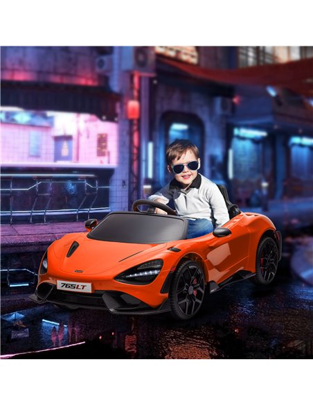 AIYAPLAY McLaren 765LT Licensed 12V Kids Electric Ride on Car with Butterfly Doors Remote Control Transport Wheels Orange 370-34 - pic 105498 | FastDaddyshop