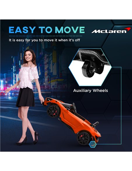 AIYAPLAY McLaren 765LT Licensed 12V Kids Electric Ride on Car with Butterfly Doors Remote Control Transport Wheels Orange 370-34 - pic 105501 | FastDaddyshop