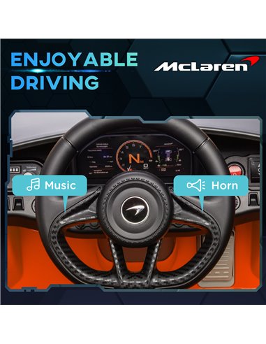 AIYAPLAY McLaren 765LT Licensed 12V Kids Electric Ride on Car with Butterfly Doors Remote Control Transport Wheels Orange 370-34
