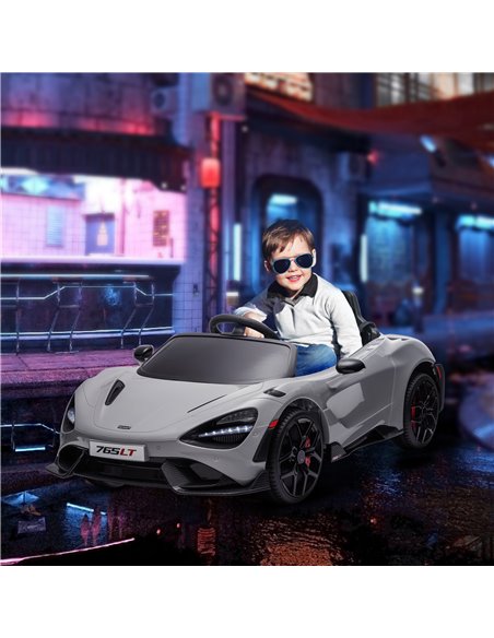 AIYAPLAY McLaren 765LT Licensed 12V Kids Electric Ride on Car with Butterfly Doors Remote Control Transport Wheels Grey 370-346V - pic 105507 | FastDaddyshop
