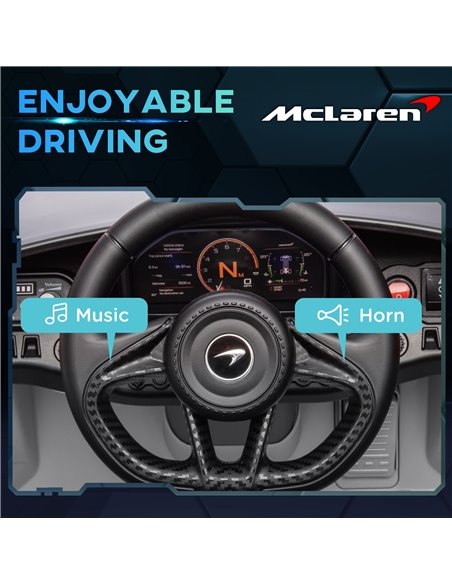 AIYAPLAY McLaren 765LT Licensed 12V Kids Electric Ride on Car with Butterfly Doors Remote Control Transport Wheels Grey 370-346V - pic 105511 | FastDaddyshop