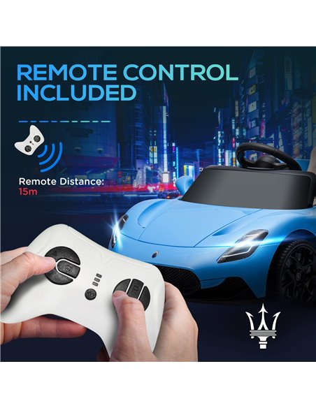 AIYAPLAY Maserati MC20 Licensed 12V Kids Electric Ride on Car with Remote Control, Spring Suspension, Blue 370-336V70BU - pic 105520 | FastDaddyshop