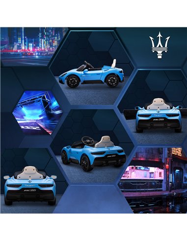 AIYAPLAY Maserati MC20 Licensed 12V Kids Electric Ride on Car with Remote Control, Spring Suspension, Blue 370-336V70BU