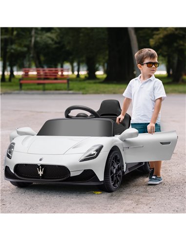 AIYAPLAY Maserati MC20 Licensed 12V Kids Electric Ride on Car with Remote Control, Spring Suspension, White 370-336V70WT