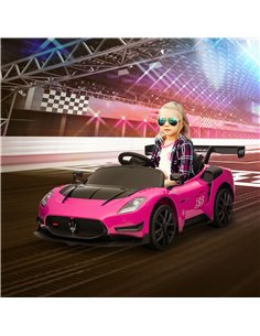AIYAPLAY Maserati GT2 Licensed 12V Kids Electric Ride on Car with 4 Suspension, Remote Control Music Horn Lights - Pink 370-332V 2