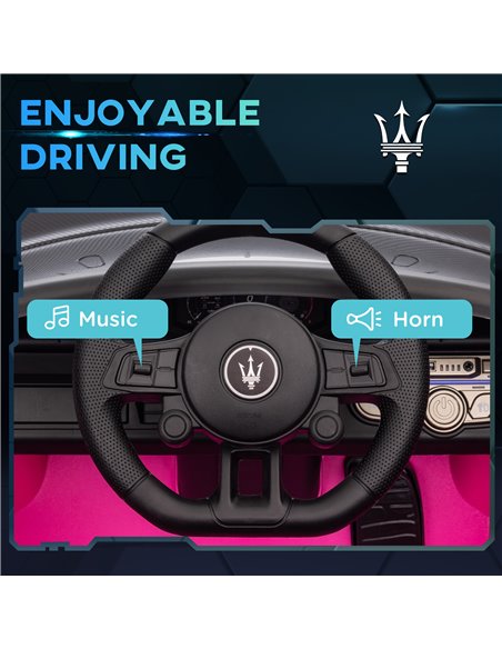 AIYAPLAY Maserati GT2 Licensed 12V Kids Electric Ride on Car with 4 Suspension, Remote Control Music Horn Lights - Pink 370-332V - pic 105539 | FastDaddyshop