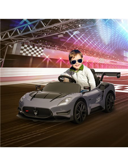 AIYAPLAY Maserati GT2 Licensed 12V Kids Electric Ride on Car with 4 Suspension, Remote Control Music Horn Lights - Grey 370-332V - pic 105543 | FastDaddyshop