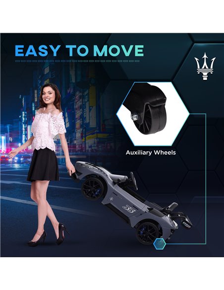 AIYAPLAY Maserati GT2 Licensed 12V Kids Electric Ride on Car with 4 Suspension, Remote Control Music Horn Lights - Grey 370-332V - pic 105546 | FastDaddyshop