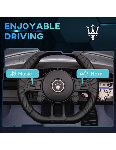 AIYAPLAY Maserati GT2 Licensed 12V Kids Electric Ride on Car with 4 Suspension, Remote Control Music Horn Lights - Grey 370-332V - pic 105548 | FastDaddyshop