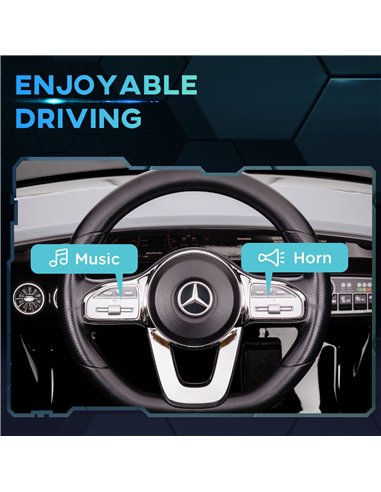 AIYAPLAY Mercedes-AMG CLA 45 Licensed 12V Kids Electric Car Ride on Car w/ Remote, Suspension Lights Music Horn - Black 370-353V