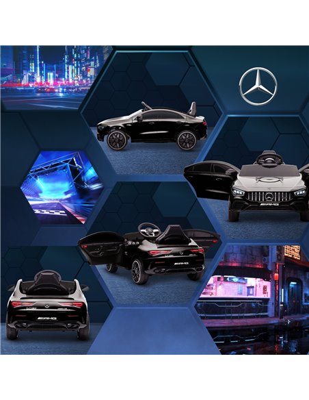 AIYAPLAY Mercedes-AMG CLA 45 Licensed 12V Kids Electric Car Ride on Car w/ Remote, Suspension Lights Music Horn - Black 370-353V - pic 105577 | FastDaddyshop