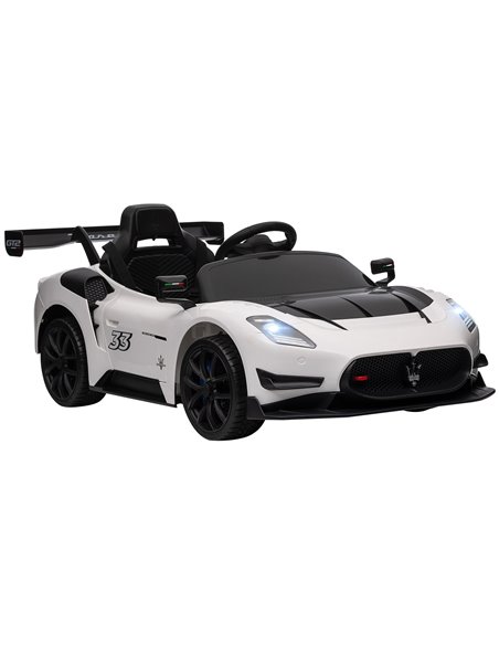 AIYAPLAY Maserati GT2 Licensed 12V Kids Electric Ride on Car with 4 Suspension, Remote Control Music Horn Lights - White 370-332 - pic 105578 | FastDaddyshop