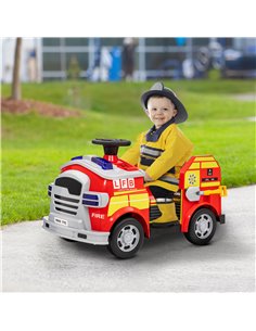 AIYAPLAY Ride on Fire Truck, 12V Kids Electric Car with Siren and Flashing Lights, Firefighting Tools, Music Horn, Slow Start 37 2
