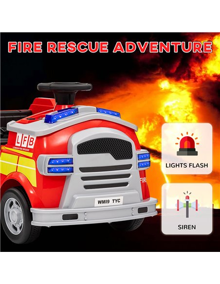AIYAPLAY Ride on Fire Truck, 12V Kids Electric Car with Siren and Flashing Lights, Firefighting Tools, Music Horn, Slow Start 37 - pic 105590 | FastDaddyshop