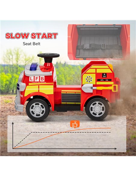 AIYAPLAY Ride on Fire Truck, 12V Kids Electric Car with Siren and Flashing Lights, Firefighting Tools, Music Horn, Slow Start 37 - pic 105592 | FastDaddyshop