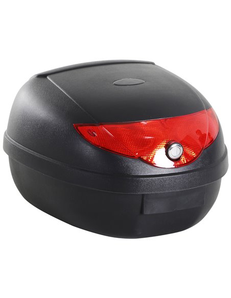 HOMCOM 24L Motorcycle Trunk Hard Tail Bike Top Box Rack Mount Luggage Helmet Storage Carrier Case Universal Scooter w/Keys & Pla - pic 105596 | FastDaddyshop