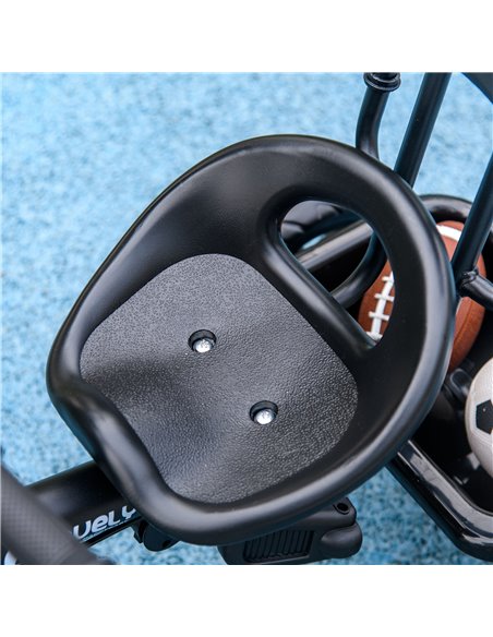 HOMCOM 6 in 1 Tricycle for Kids with 5-point harness straps, Removable Canopy, Dark Blue 370-025V01DB - pic 105666 | FastDaddyshop