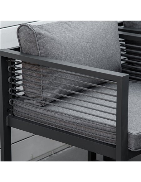 Outsunny 8 Seater Garden Dining Cube Set Aluminium Outdoor Furniture Set Dining Table, 4 Chairs and 4 Footstools with Cushion, G - pic 10575 | FastDaddyshop