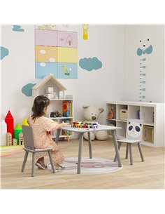 ZONEKIZ Kids Table and Chair Set, Toddler Table with 2 Chairs, Toddler Furniture Set, for Ages 3-8 Years - Grey 312-102V00GY 2
