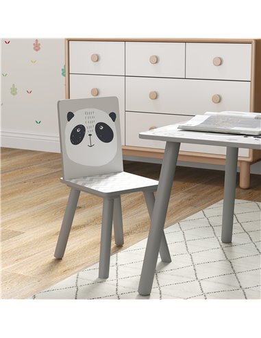 ZONEKIZ Kids Table and Chair Set, Toddler Table with 2 Chairs, Toddler Furniture Set, for Ages 3-8 Years - Grey 312-102V00GY