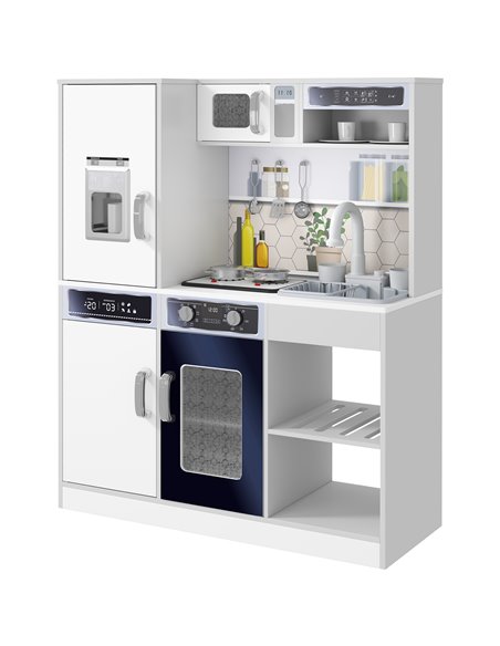 AIYAPLAY Pretend Play Toy Kitchen, Kids Kitchen Playset w/ Sounds and Lights Running Water, Coffee Maker, Refrigerator 350-173V8 - pic 105767 | FastDaddyshop