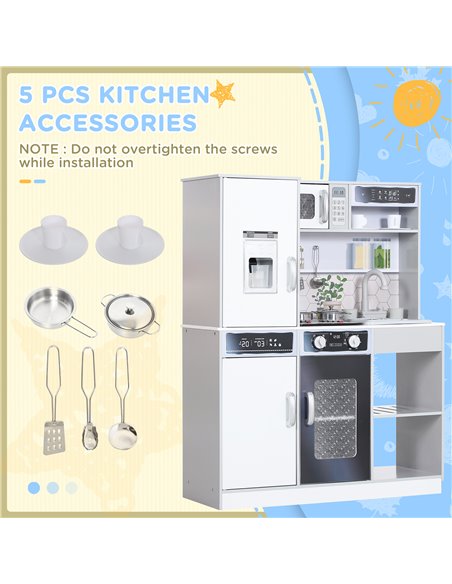 AIYAPLAY Pretend Play Toy Kitchen, Kids Kitchen Playset w/ Sounds and Lights Running Water, Coffee Maker, Refrigerator 350-173V8 - pic 105773 | FastDaddyshop