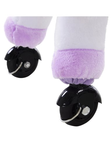 HOMCOM Kids Rocking Horse Plush Ride on Walking Unicorn Horse w/Realistic Sound  Ride On Rocker with Handlebar for Age 3+ Purple