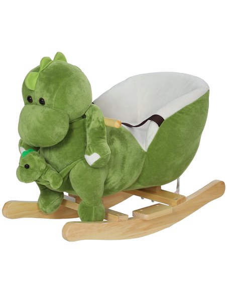 AIYAPLAY Dinosaur-Shaped Baby Rocking Horse w/ Safety Belt, 32 Songs 330-172V00GN - pic 105821 | FastDaddyshop