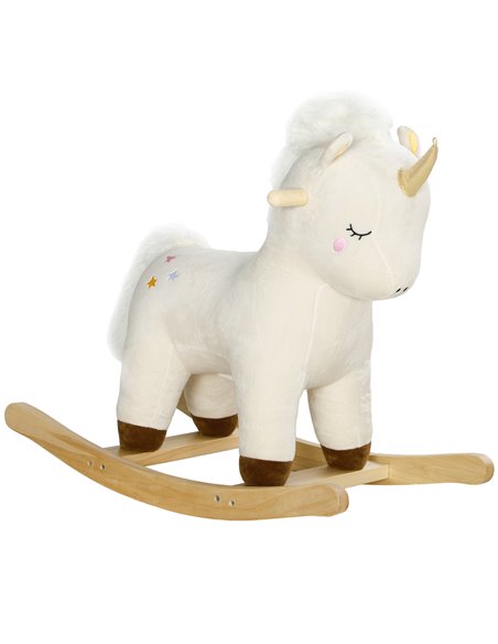 AIYAPLAY Rocking Horse with Unicorn Design, Sounds, for Ages 2-4 Years, White 330-178V00WT - pic 105830 | FastDaddyshop