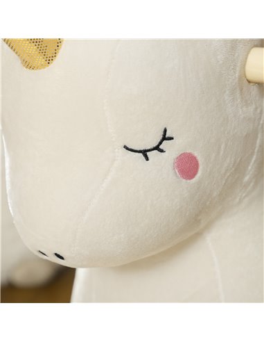 AIYAPLAY Rocking Horse with Unicorn Design, Sounds, for Ages 2-4 Years, White 330-178V00WT