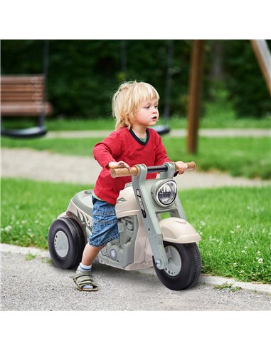 AIYAPLAY Foot To Floor Sliding Kids Ride On Car with Music, Bubble, for Toddler from 2 to 5 Years Old - Cream White 370-338V00CW