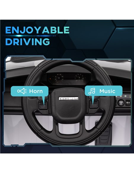 AIYAPLAY Land Rover Discovery Sport Licensed 12V Kids Ride on Car w/ Remote Control, Lights Music Horn, for 3-6 Years White 370- - pic 105987 | FastDaddyshop