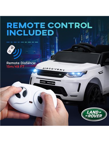 AIYAPLAY Land Rover Discovery Sport Licensed 12V Kids Ride on Car w/ Remote Control, Lights Music Horn, for 3-6 Years White 370-