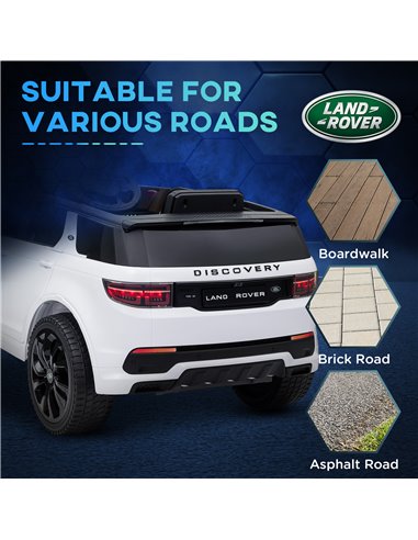 AIYAPLAY Land Rover Discovery Sport Licensed 12V Kids Ride on Car w/ Remote Control, Lights Music Horn, for 3-6 Years White 370-