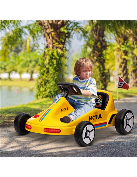 AIYAPLAY 6V Electric Go Kart for Kids with Music, Light, Horn, for 3-5 Years, Yellow 370-357V70YL - pic 106002 | FastDaddyshop
