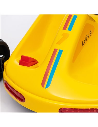 AIYAPLAY 6V Electric Go Kart for Kids with Music, Light, Horn, for 3-5 Years, Yellow 370-357V70YL
