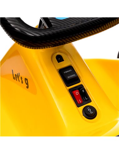 AIYAPLAY 6V Electric Go Kart for Kids with Music, Light, Horn, for 3-5 Years, Yellow 370-357V70YL