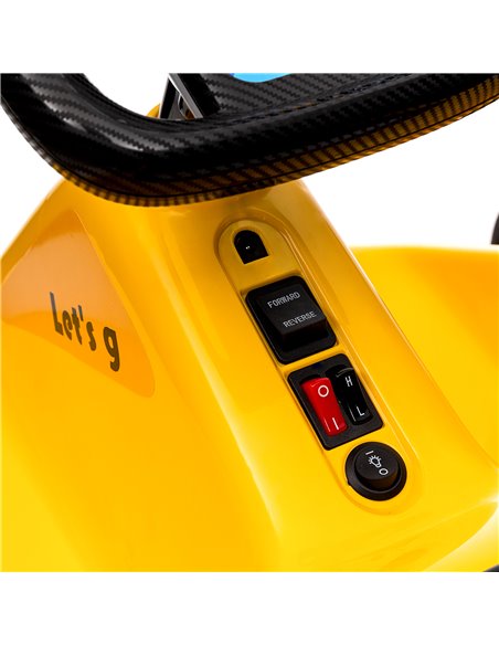 AIYAPLAY 6V Electric Go Kart for Kids with Music, Light, Horn, for 3-5 Years, Yellow 370-357V70YL - pic 106009 | FastDaddyshop